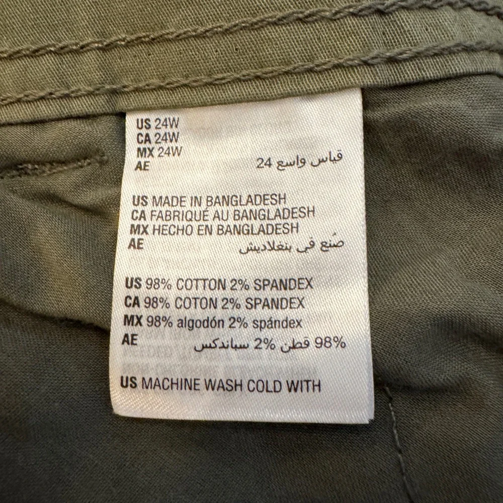 Style & Co Womens Cargo‎ Shorts 24W Olive Green Stretch Utility Outdoor Casual